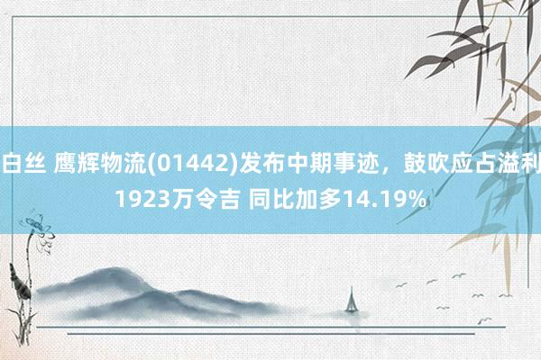 白丝 鹰辉物流(01442)发布中期事迹，鼓吹应占溢利1923万令吉 同比加多14.19%