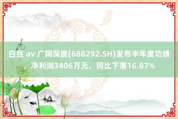 白丝 av 广阔深度(688292.SH)发布半年度功绩，净利润3406万元，同比下落16.87%