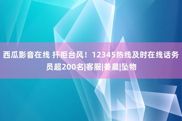 西瓜影音在线 扞拒台风！12345热线及时在线话务员超200名|客服|姜晨|坠物